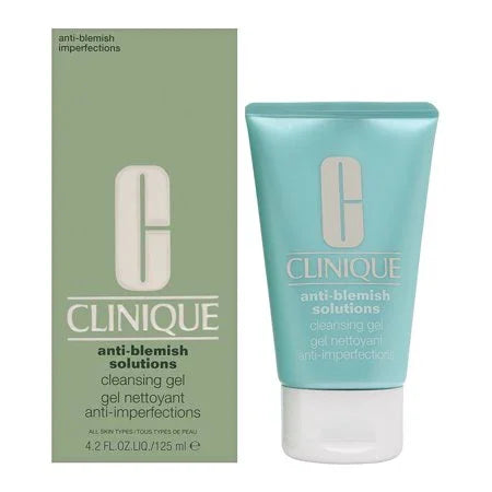 Clinique Acne & Anti Blemish Solutions Cleansing Gel 125ml - Oil-Free Face Wash for Acne-Prone Skin