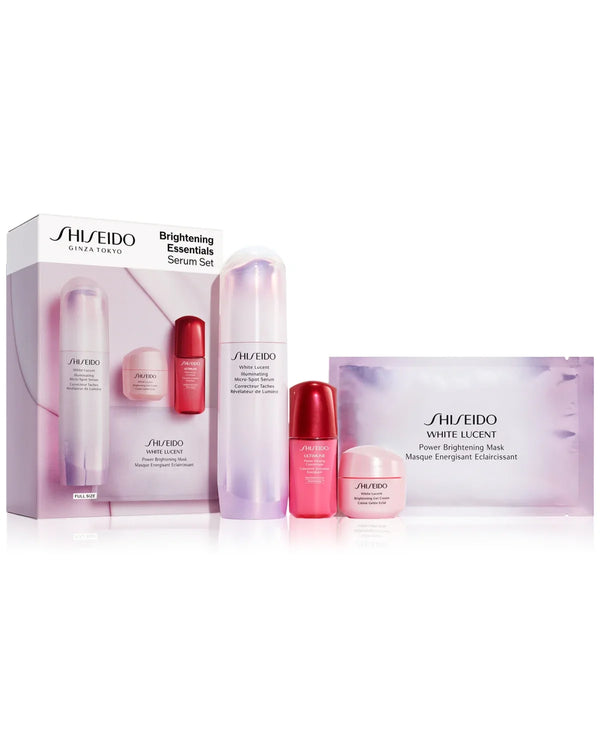 Shiseido Brightening Essentials Eye Gift Set 50ml Power Infusing Concentrate + 15ml Eye Cream + 15ml Gel Cream + Power Brightening Mask