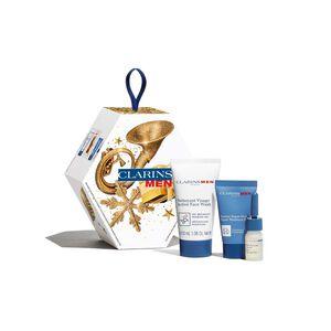 Clarins Men Gift Set 30ml Active Face Wash + 12ml Super Moisture Balm + 3ml Shave + Beard Oil