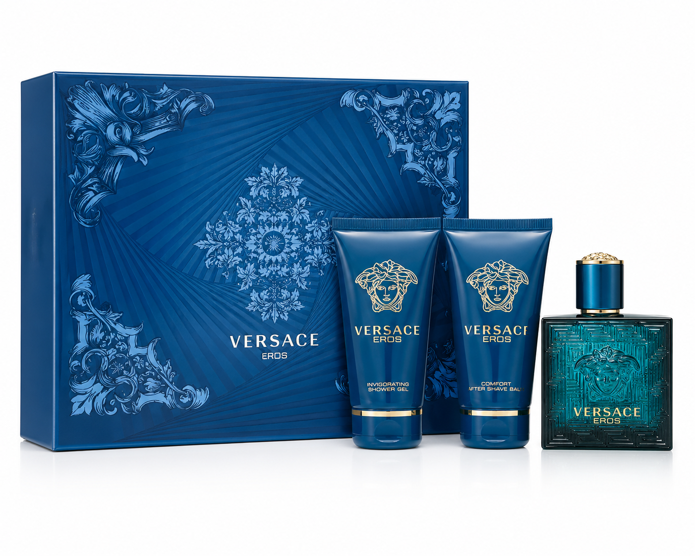 Versace Eros Gift Set for Men – EDT, Aftershave Balm & Shower Gel 50ml